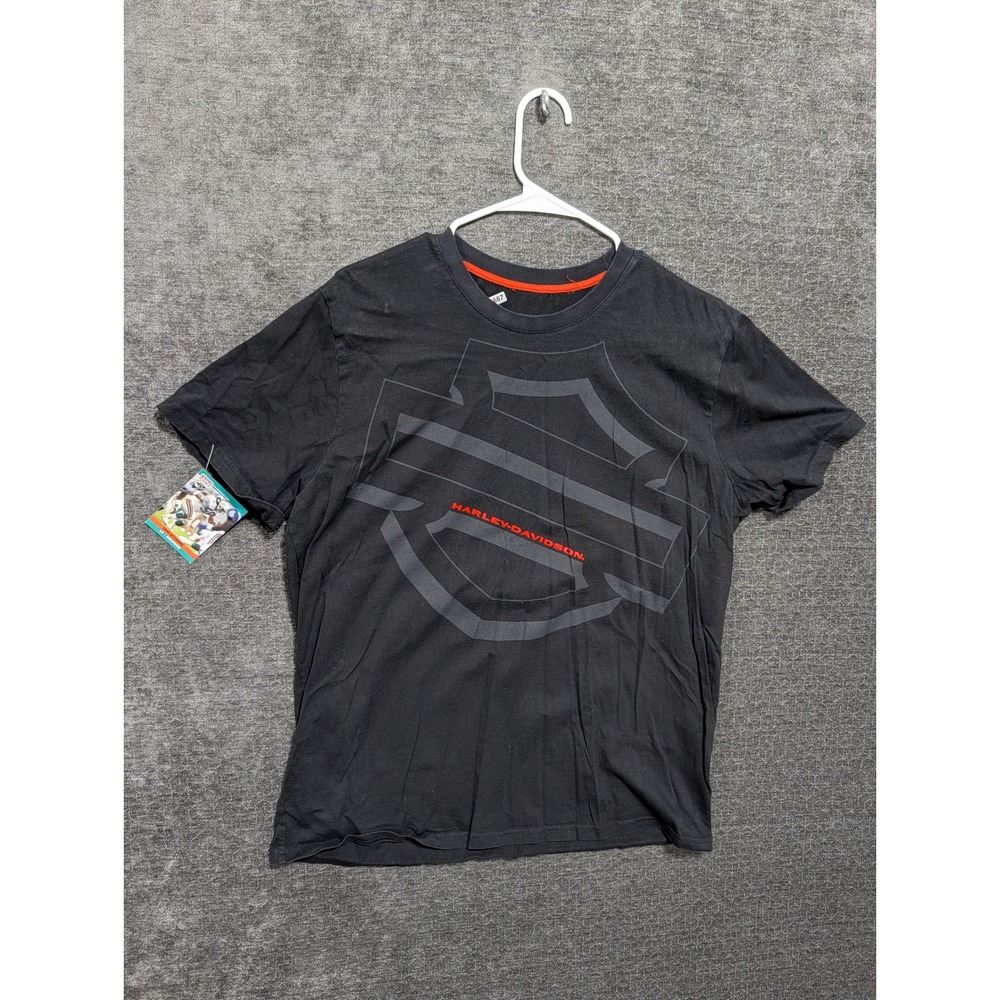 Harley-Davidson Mens Black Graphic T-Shirt Bar & Shield Logo Short Sleeve Tee L